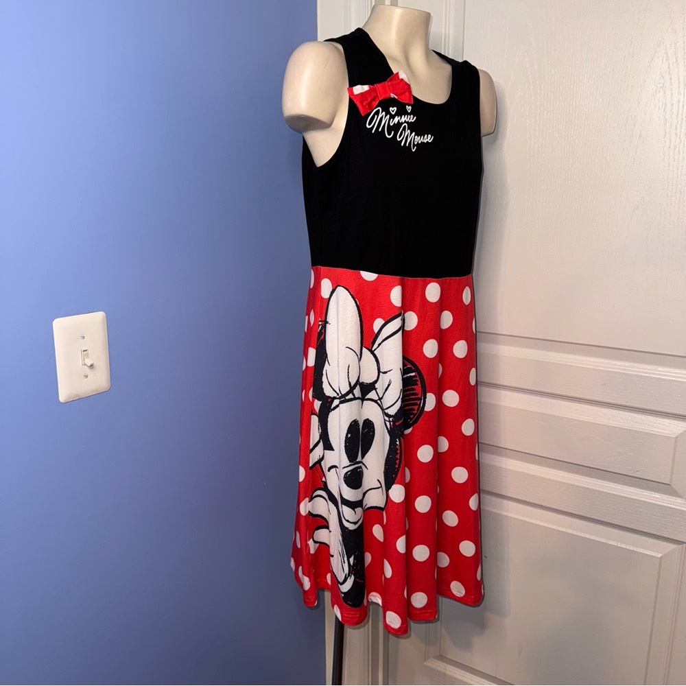 Disney Minnie Mouse Black and Red Polka Dot Dress size Large women - Picture 5 of 8